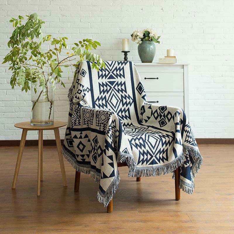 Cozy Geometric Cotton Blanket