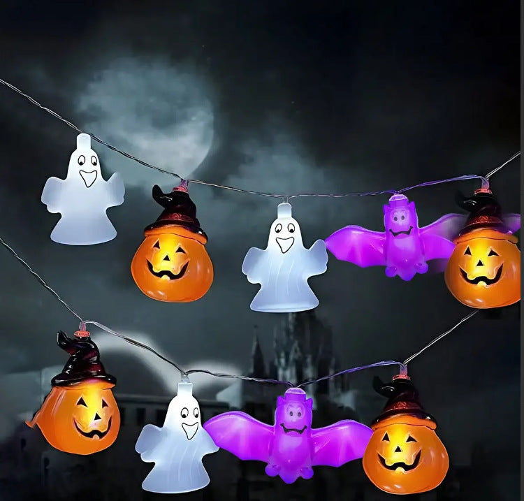 Pumpkin, Ghost, and Bat LED Lights for Halloween Mix