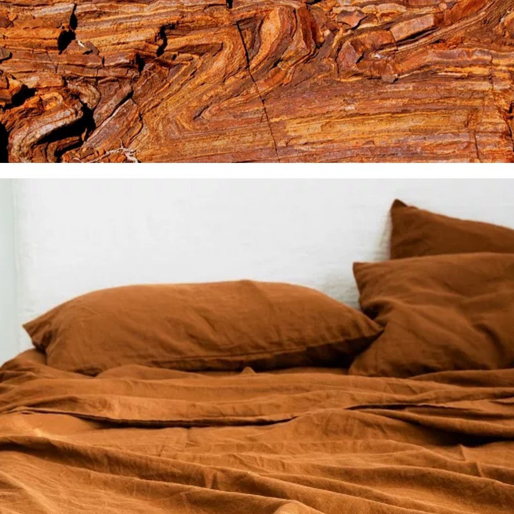 Pure Linen Decorative Pillowcase Close-Up Ochre