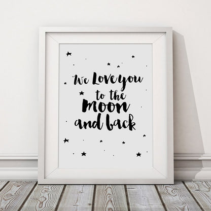love you to the moon canvas