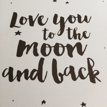 love you to the moon canvas