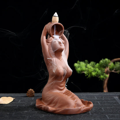 Cascading Smoke Incense Burner in Action