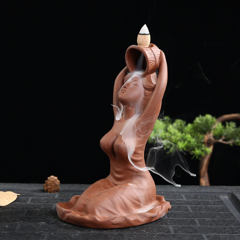 Close-Up of Creative Ceramic Incense Burner