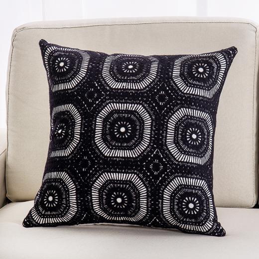 Embroided Accent Pillow Circle Pattern