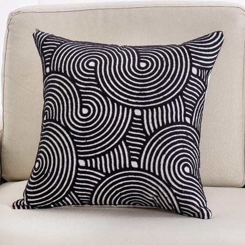 Embroided Accent Pillow Circles