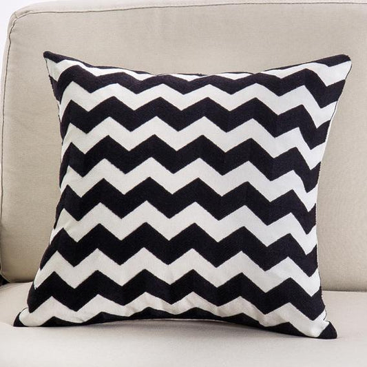 Embroided Accent Pillow Zig Zag