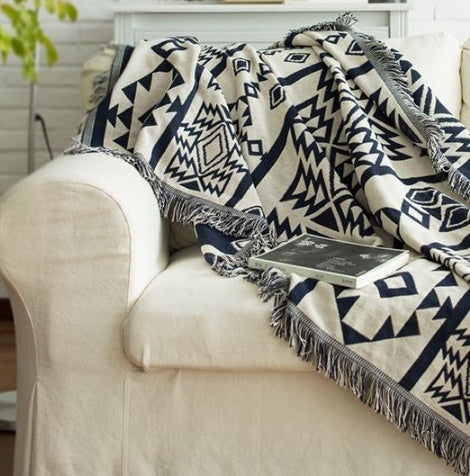Geometric Cotton Blanket Throw