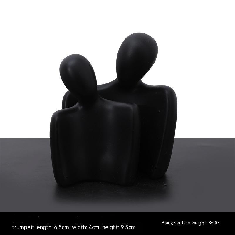 Modern Minimalist Resin Sculpture for Home Decor All Black