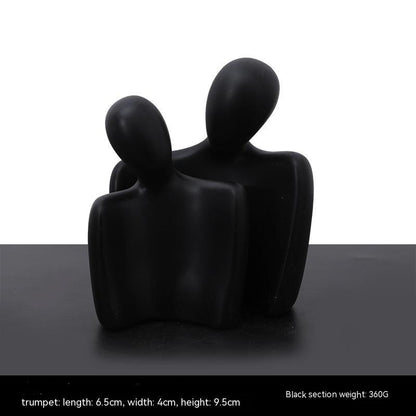 Modern Minimalist Resin Sculpture for Home Decor All Black