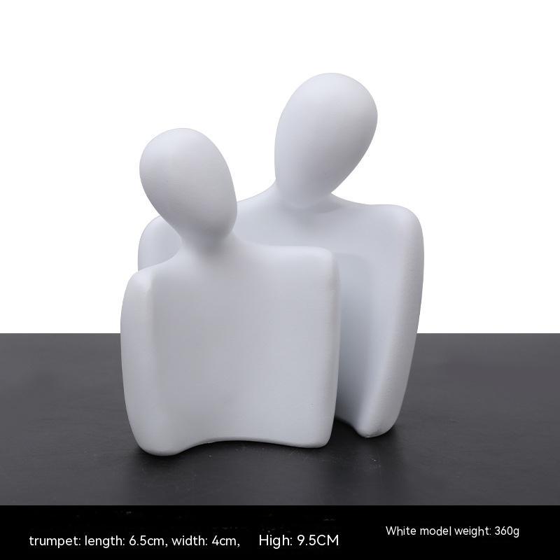 Modern Minimalist Resin Sculpture for Home Decor White