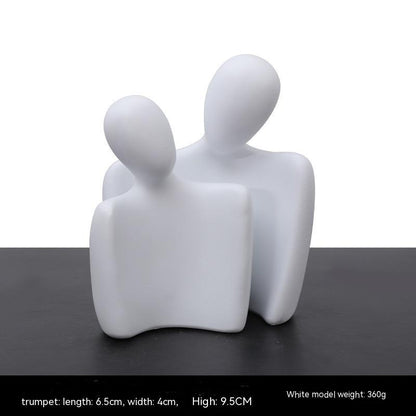 Modern Minimalist Resin Sculpture for Home Decor White