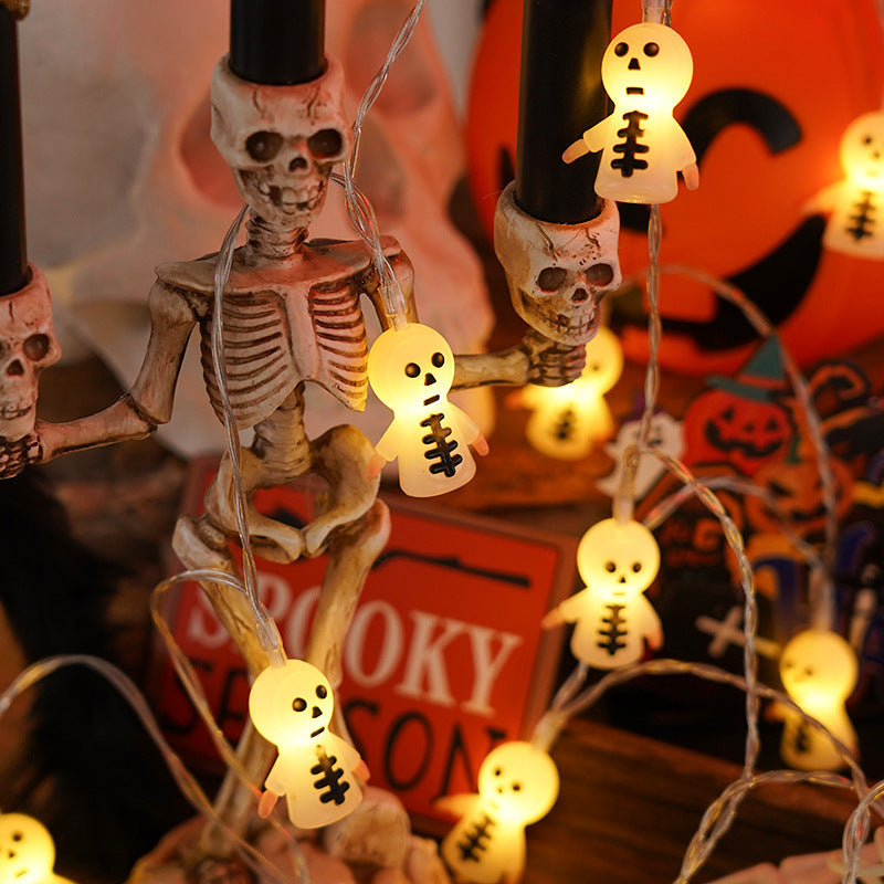 PVC Halloween Lighting Chain for Indoor Decor Bat Skeleton