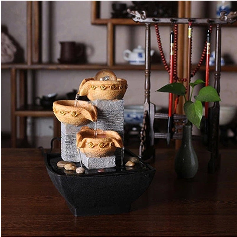 Zen Desktop Water Fountain with LED Lights