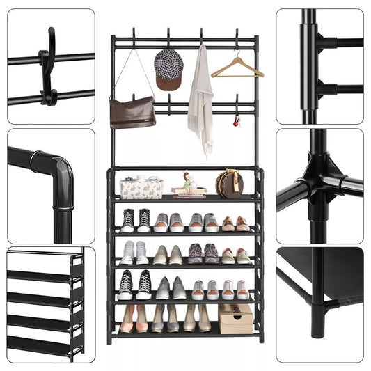 Nordic Entryway Coat & Shoe Storage Hall Tree