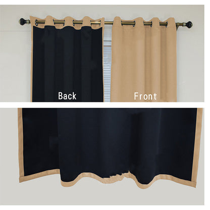 back and front of black out curtains. 100% black out curtains. 